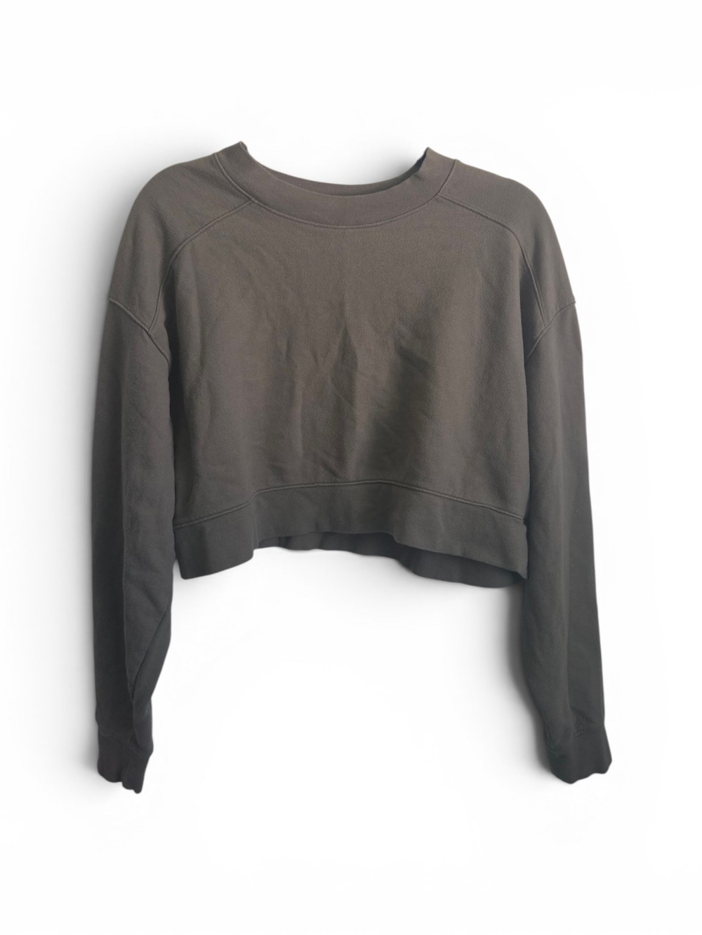 nuuds Cropped Crewneck Sweatshirt in brown